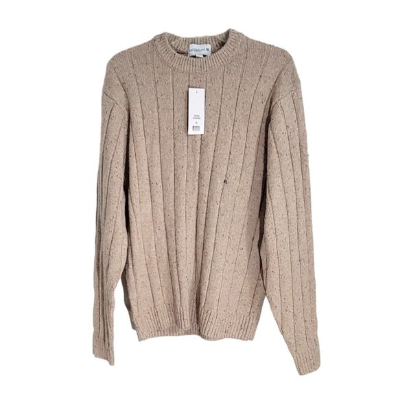 Saddlebred Mens Hetch Khaki Ribbed Knit Sweater Pullover Long Sleeve Size XL NWT - Picture 1 of 12